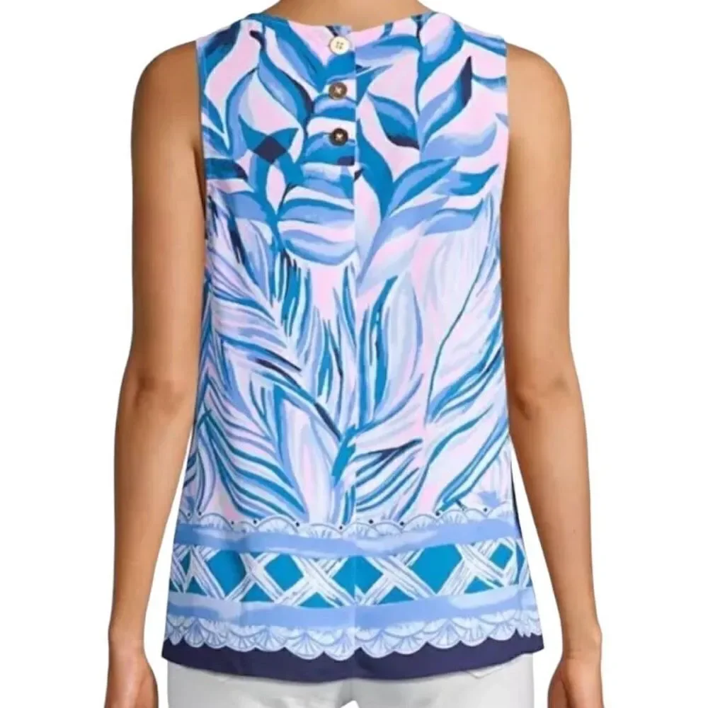 Lilly Pulitzer Tops Lilly Pulitzer Iona Top Pink Tropics Heat Wave Women’s M - Picture 4 of 12